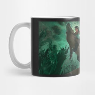 Lara Croft fighting a crocodile Mug